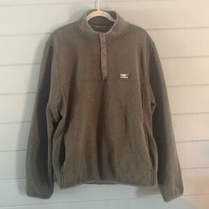 L.L.Bean Mens 1/4 Snap Kangaroo Pocket Size XL Like New Green Warn Casual
